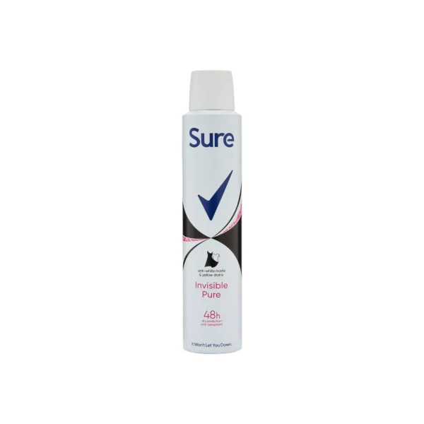 Sure Invisible Pure Nonstop Protection Anti-perspirant Deodorant Aerosol 200ml