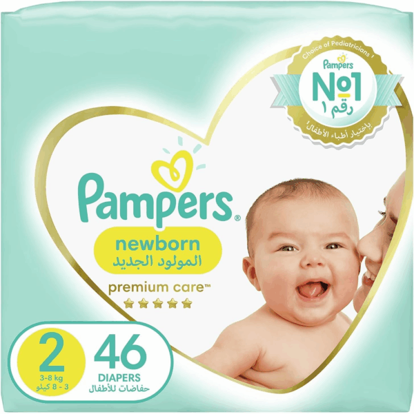 Pampers Premium Protection Diapers, Size 2, Newborn, 3-8Kg, 86 Baby Diapers