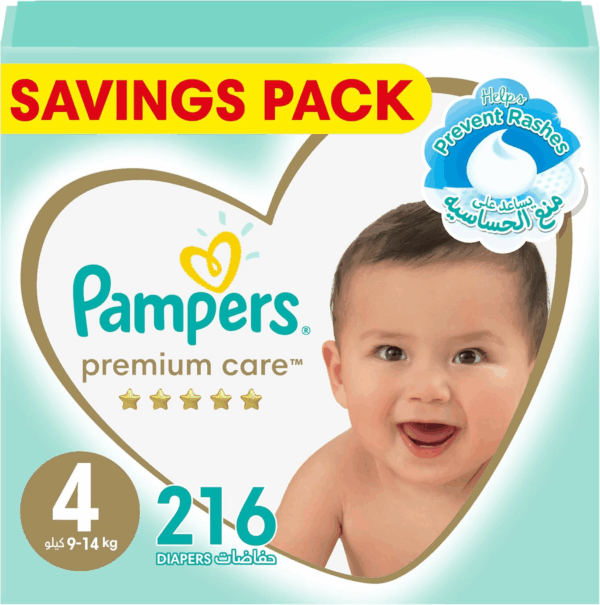 Pampers Premium Protection Diapers, Size 4, 9-14Kg, 78 Diapers
