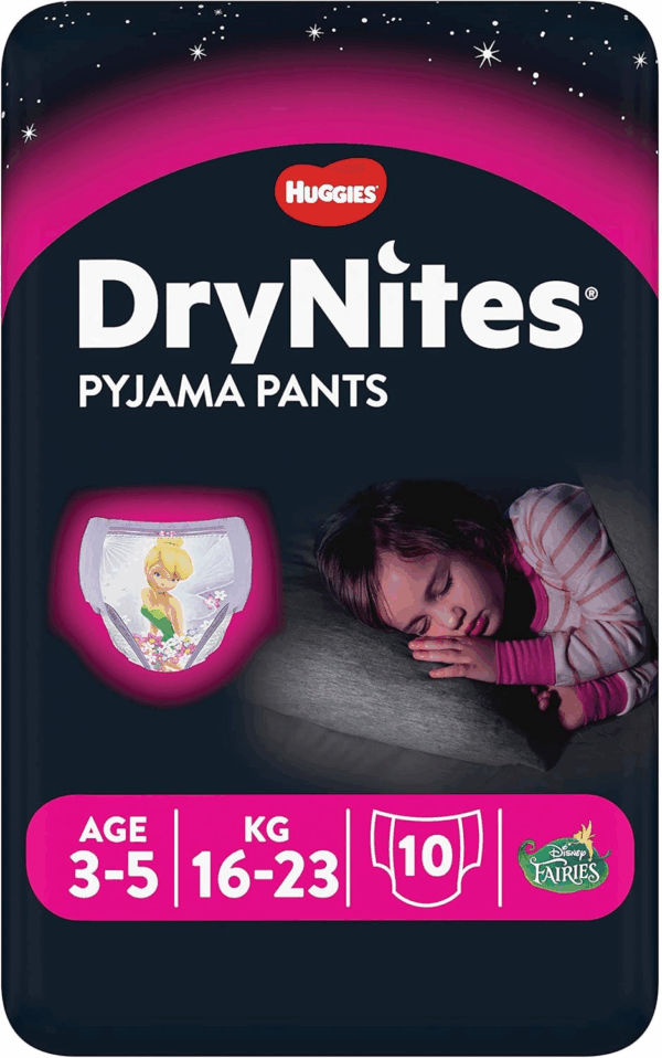 Huggies DryNites Pyjama Bed Wetting Pants Girls, 10 Pants, 3-5 Years