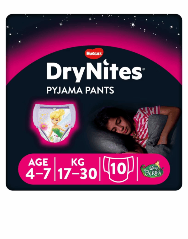 Huggies DryNites Pyjama Bed Wetting Pants Girls, 10 Pants, 4-7 Years