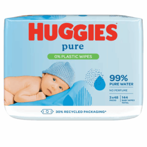 Huggies Pure Baby Wipes 0% Plastic 48s 3 pack