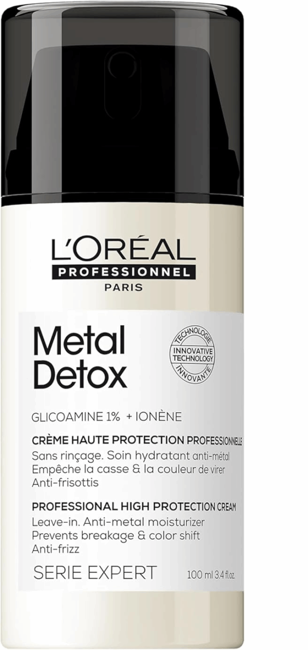 L'Oreal Professional Metal Detox Leave-in Cream 100ml. Stop hair breakage. Heat protection and Anti-humidity