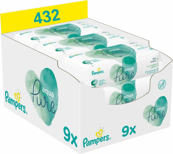 Pampers Harmonie Aqua Baby Wipes Plastic Free 4 Packs = 192 Wipes